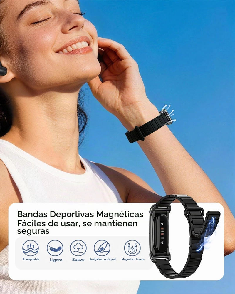 FINTIE MAGNETIC SILICONE SPORT LOOP BAND COMPATIBLE CON GOOGLE FITBIT AIR - 2