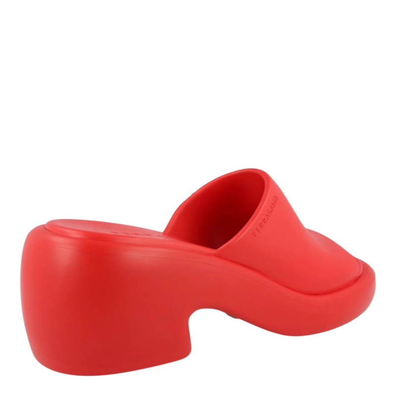 CALZADO FERRAGAMO RUBBER DEVA SLIDES PARA MUJER EN COLOR ROJO - 3