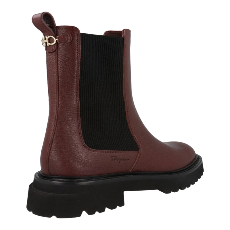 BOTAS CHELSEA DE PIEL FERRAGAMO PARA MUJER EN COLOR MARRON - 3