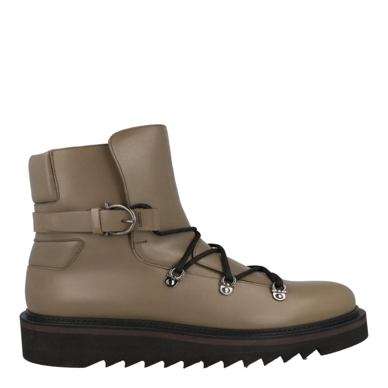 CALZADO FERRAGAMO GIULIO CON CORDONES DEMI BOOTS PARA HOMBRE EN COLOR VERDE - 1