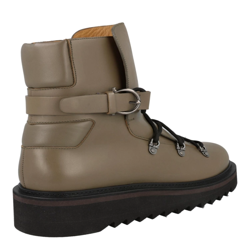 CALZADO FERRAGAMO GIULIO CON CORDONES DEMI BOOTS PARA HOMBRE EN COLOR VERDE - 3