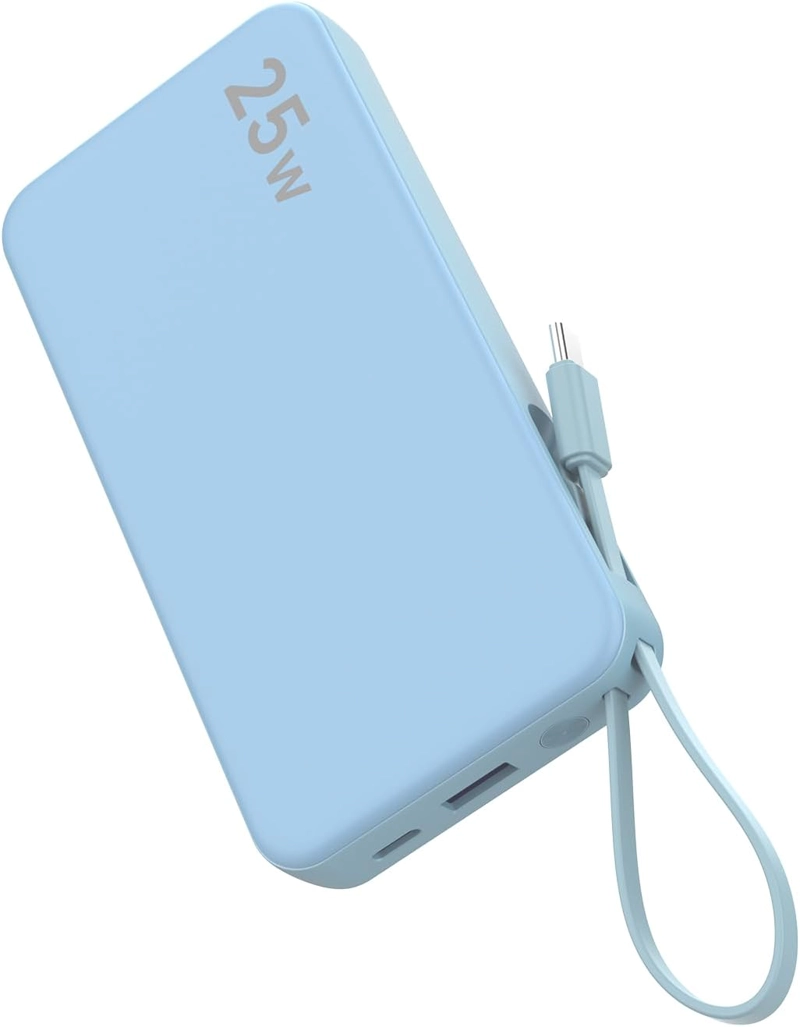 NOBIS CARGADOR PORTATIL DE 10000 MAH 25 W, BATERIA DE CARGA RAPIDA CON CABLE TIPO C INTEGRADO, - 1