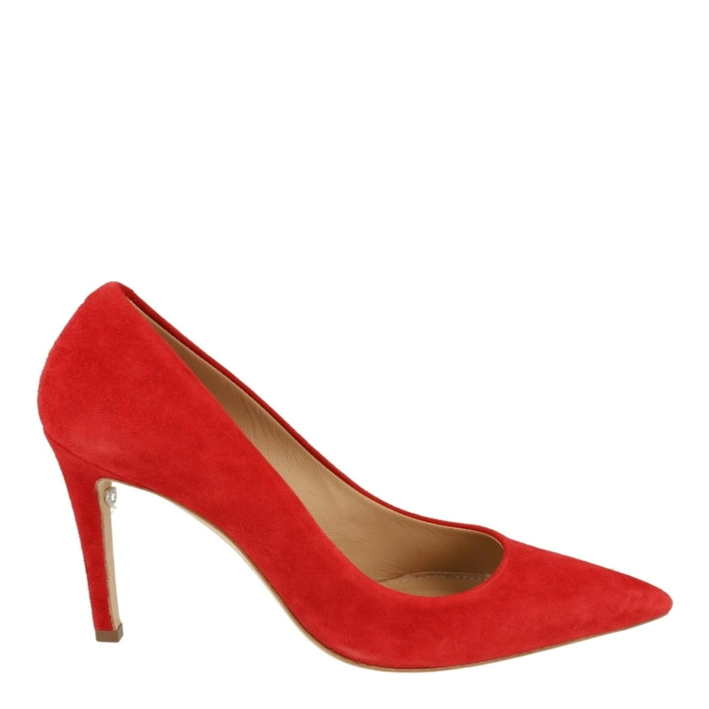 ZAPATOS DE TACON FERRAGAMO ILARY X5 DE GAMUZA PARA MUJER COLOR ROJO - 1