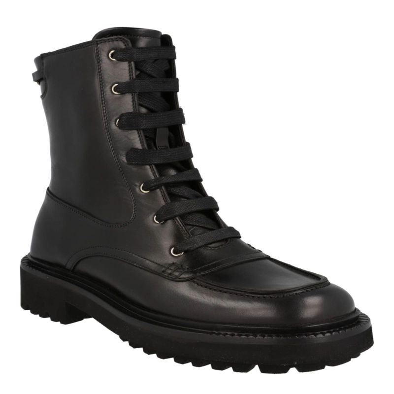 BOTAS DE COMBATE DE PIEL FERRAGAMO PARA MUJER EN COLOR NEGRO - 2