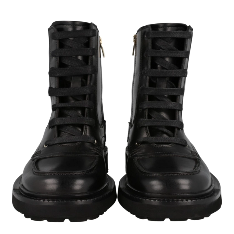 BOTAS DE COMBATE DE PIEL FERRAGAMO PARA MUJER EN COLOR NEGRO - 5
