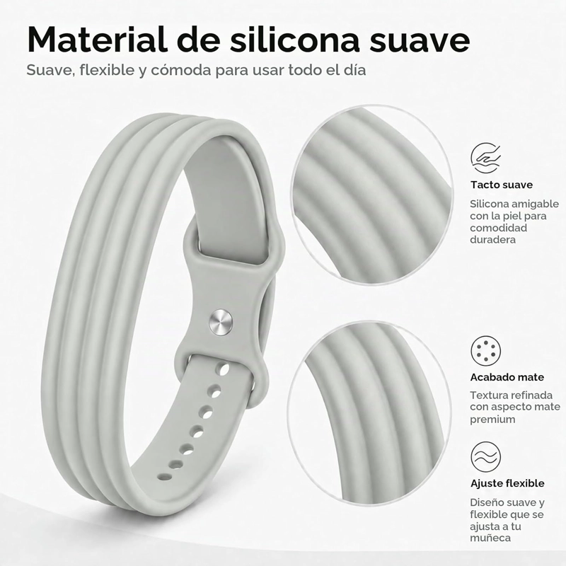 CORREA DE SILICONA COMPATIBLE CON GOOGLE FITBIT AIR, CORREA DE REPUESTO SUAVE Y AJUSTABLE - 4