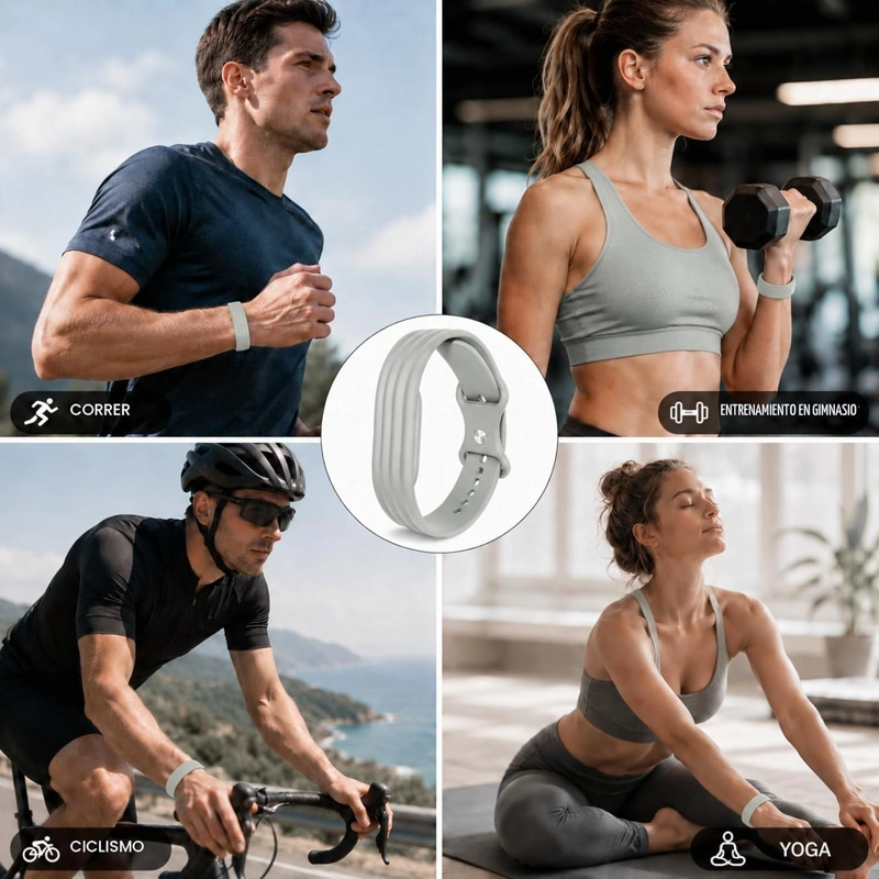 CORREA DE SILICONA COMPATIBLE CON GOOGLE FITBIT AIR, CORREA DE REPUESTO SUAVE Y AJUSTABLE - 6
