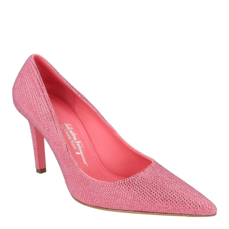 ZAPATOS DE SALON FERRAGAMO ILARY X5 ADORNADOS CON CRISTALES PARA MUJER EN ROSA CLARO - 2