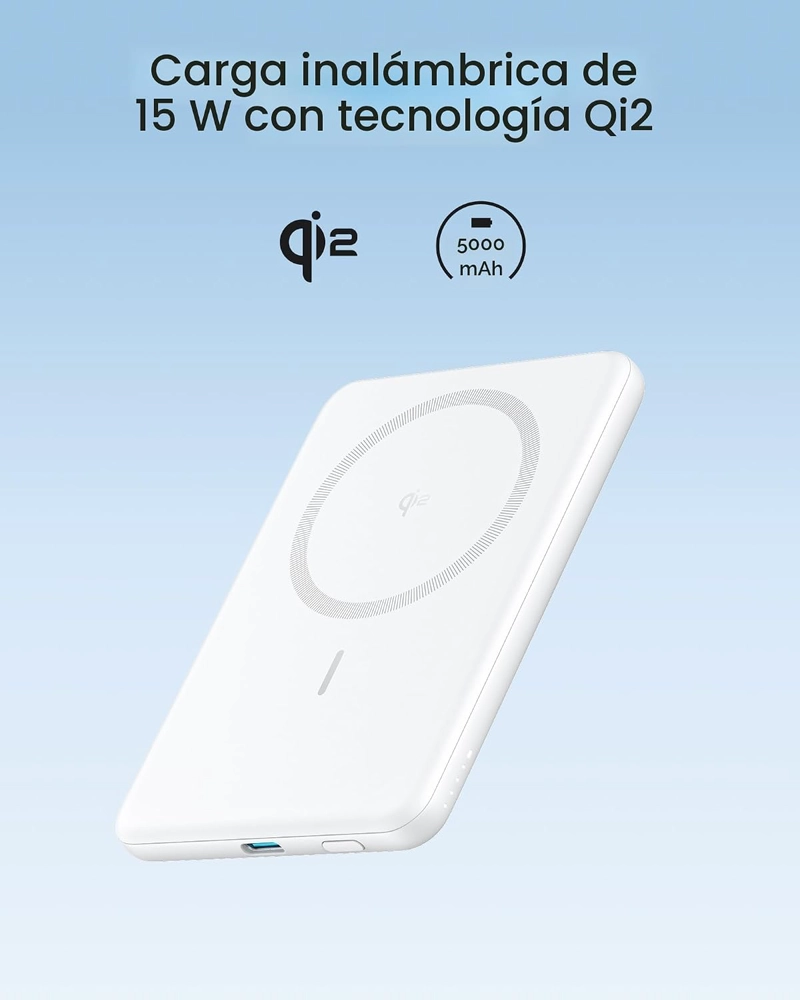 ANKER MAGGO POWER BANK, PAQUETE DE BATERIA MAGNE TICA ULTRADELGADA DE 5,000 MAH, CARGADOR PORTATIL - 3