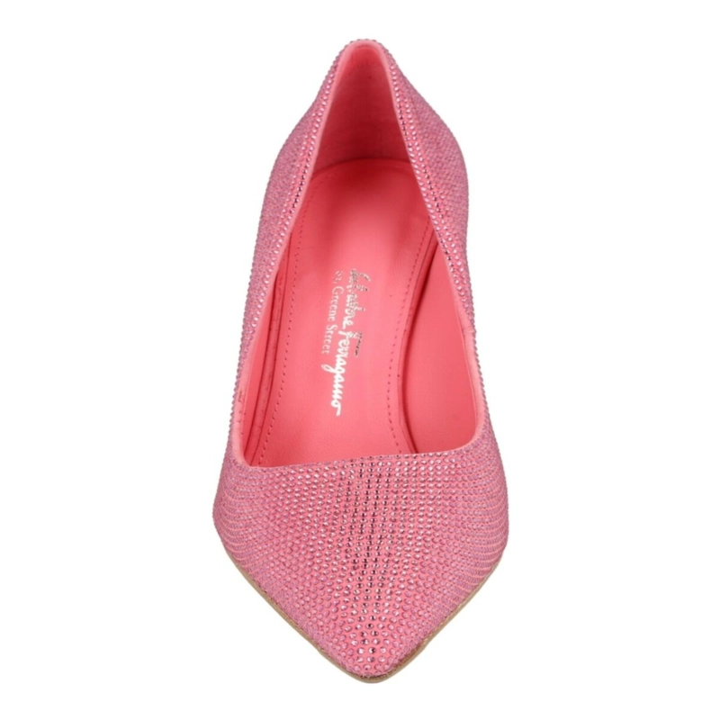ZAPATOS DE SALON FERRAGAMO ILARY X5 ADORNADOS CON CRISTALES PARA MUJER EN ROSA CLARO - 4
