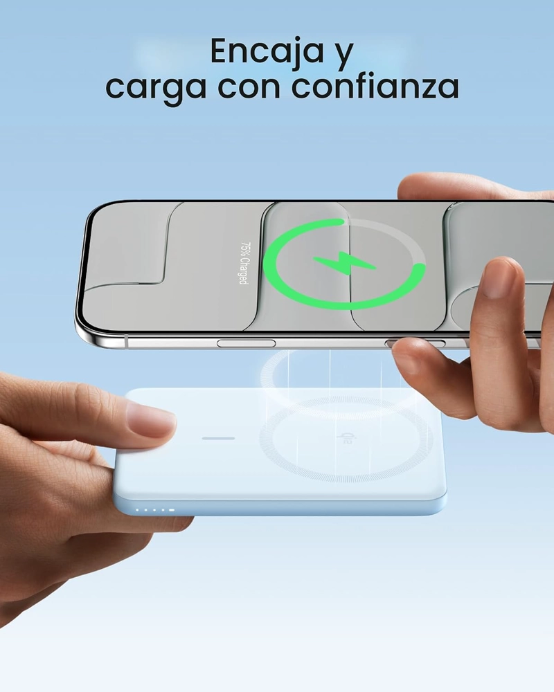 ANKER MAGGO POWER BANK, PAQUETE DE BATERIA MAGNE TICA ULTRADELGADA DE 5,000 MAH, CARGADOR PORTATIL - 4