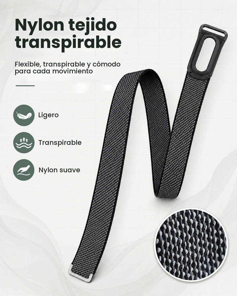 CORREA DE NAILON PARA BICEPS COMPATIBLE CON GOOGLE FITBIT AIR, CORREA DE BRAZO TEJIDA ELASTICA - 3