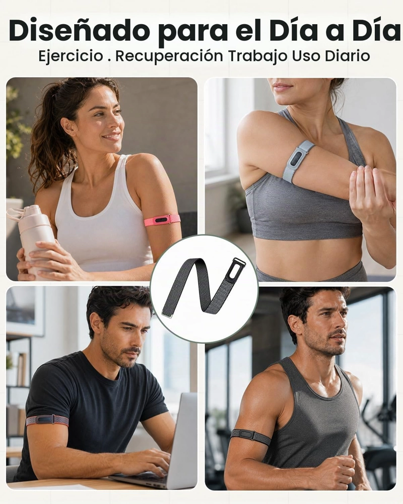 CORREA DE NAILON PARA BICEPS COMPATIBLE CON GOOGLE FITBIT AIR, CORREA DE BRAZO TEJIDA ELASTICA - 6