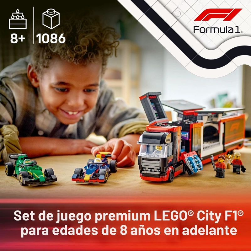 LEGO CAMION CITY F1 CON JUGUETES DE AUTO RB20 Y AMR24 F1, MODELO DE JUGUETE DE CONSTRUCCION - 2