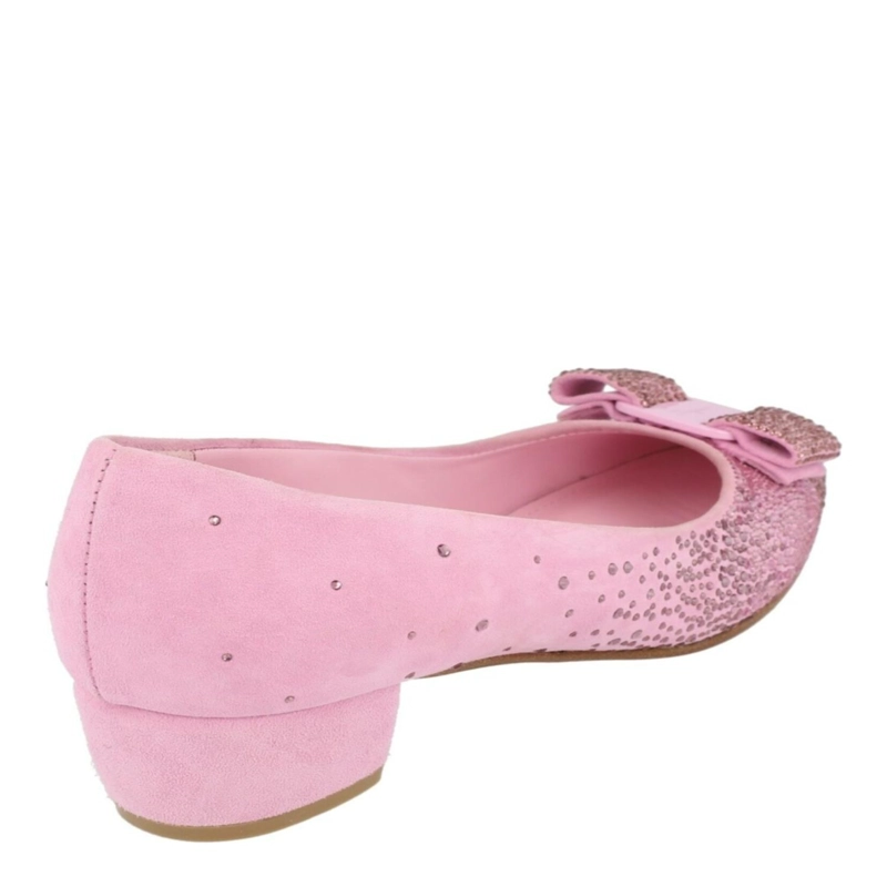 ZAPATOS FERRAGAMO VARA ADORNADOS CON CRISTALES ZAPATOS ANGOSTOS PARA MUJER EN COLOR ROSA - 3