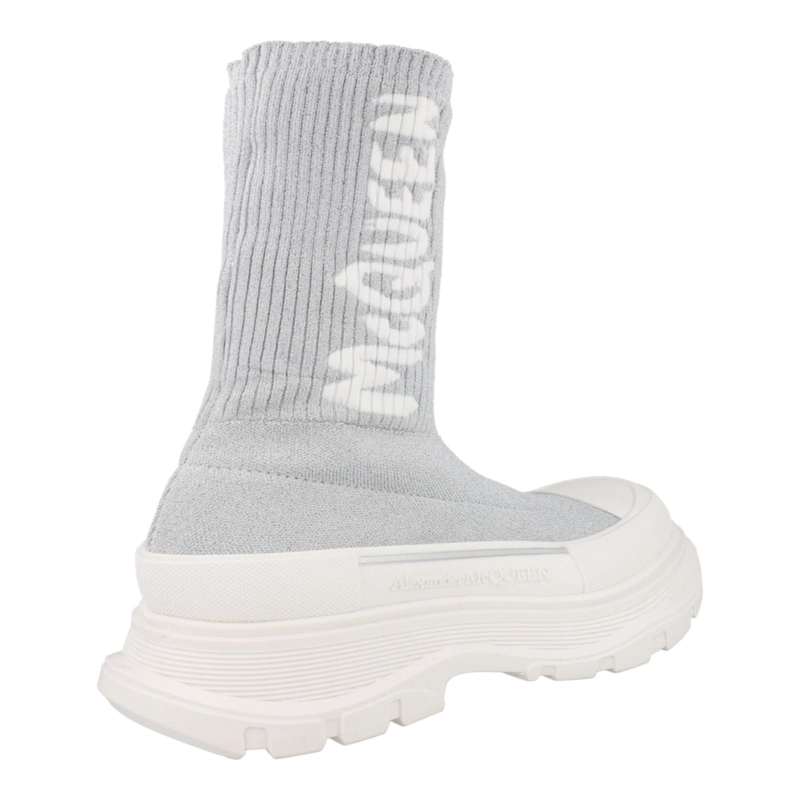 BOTAS LISAS ACANALADAS DE ALEXANDER MCQUEEN PARA MUJER EN COLOR BLANCO PLATEADO - 3
