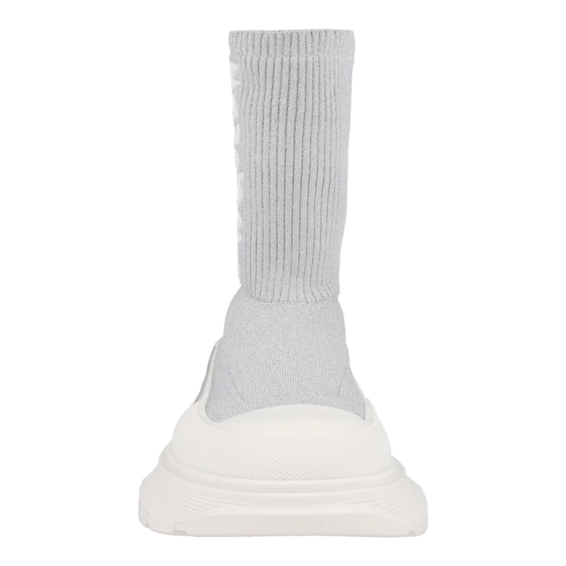 BOTAS LISAS ACANALADAS DE ALEXANDER MCQUEEN PARA MUJER EN COLOR BLANCO PLATEADO - 4