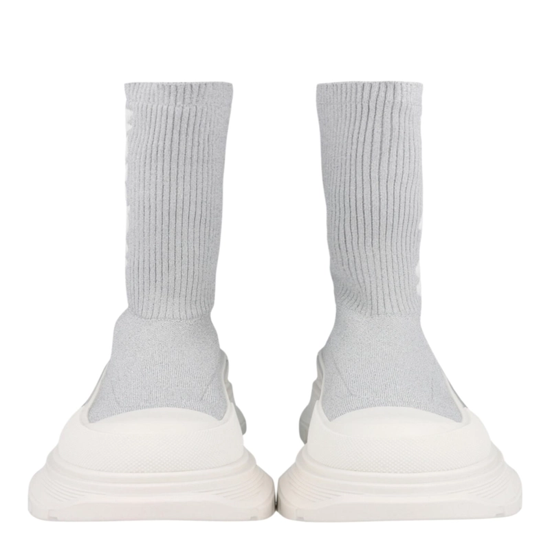 BOTAS LISAS ACANALADAS DE ALEXANDER MCQUEEN PARA MUJER EN COLOR BLANCO PLATEADO - 5