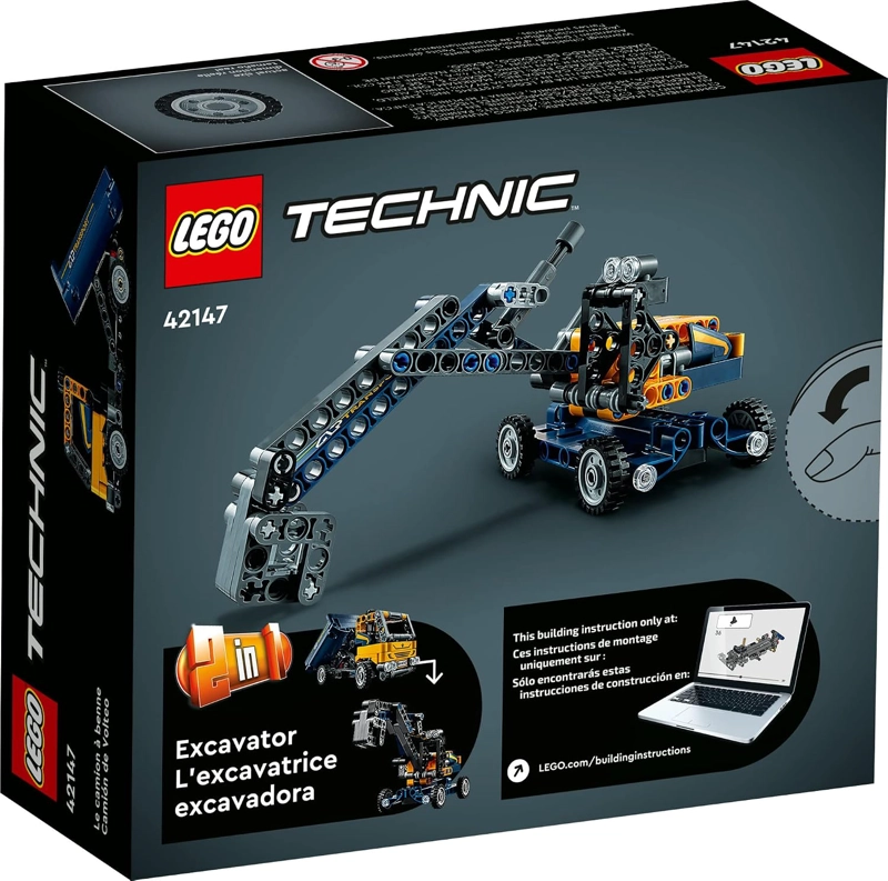 LEGO TECHNIC CAMION VOLQUETE 42147, KIT DE MAQUILLAJE SET DE JUGUETE 2 EN 1, MODELO DE VEHICULO - 6