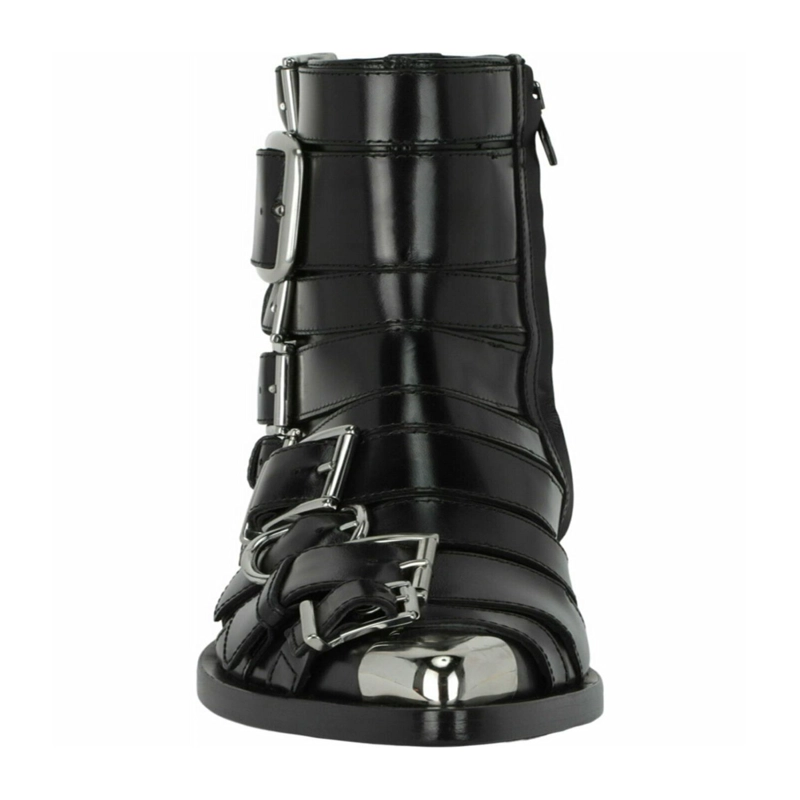 BOTINES PUNK CON TIRAS DE ALEXANDER MCQUEEN CALZADO PARA MUJER EN COLOR NEGRO PLATEADO - 4