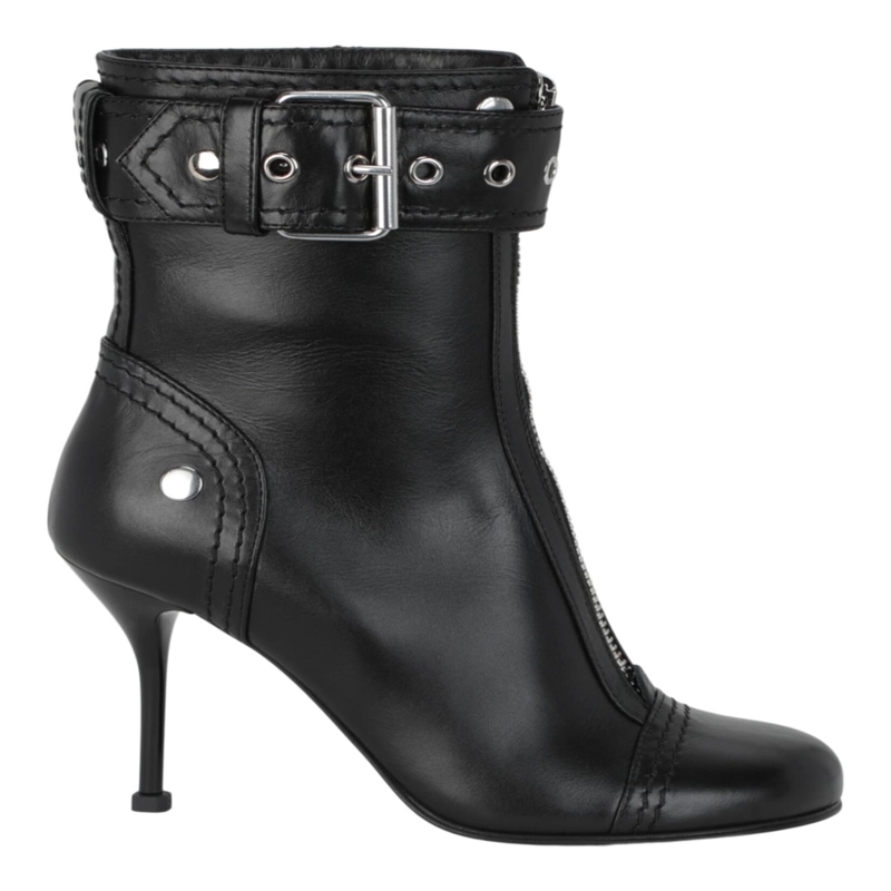 BOTINES CON DETALLE DE HEBILLA DE ALEXANDER MCQUEEN PARA MUJER EN COLOR NEGRO PLATEADO - 1