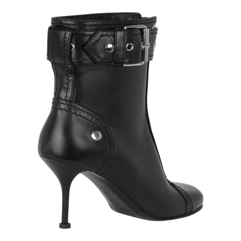 BOTINES CON DETALLE DE HEBILLA DE ALEXANDER MCQUEEN PARA MUJER EN COLOR NEGRO PLATEADO - 3