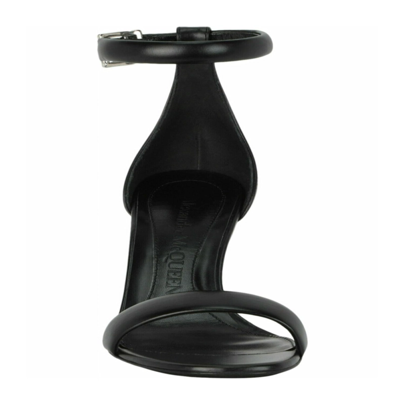 SANDALIAS DE TACON ALTO ALEXANDER MCQUEEN ARC PARA MUJER EN COLOR NEGRO PLATEADO - 4