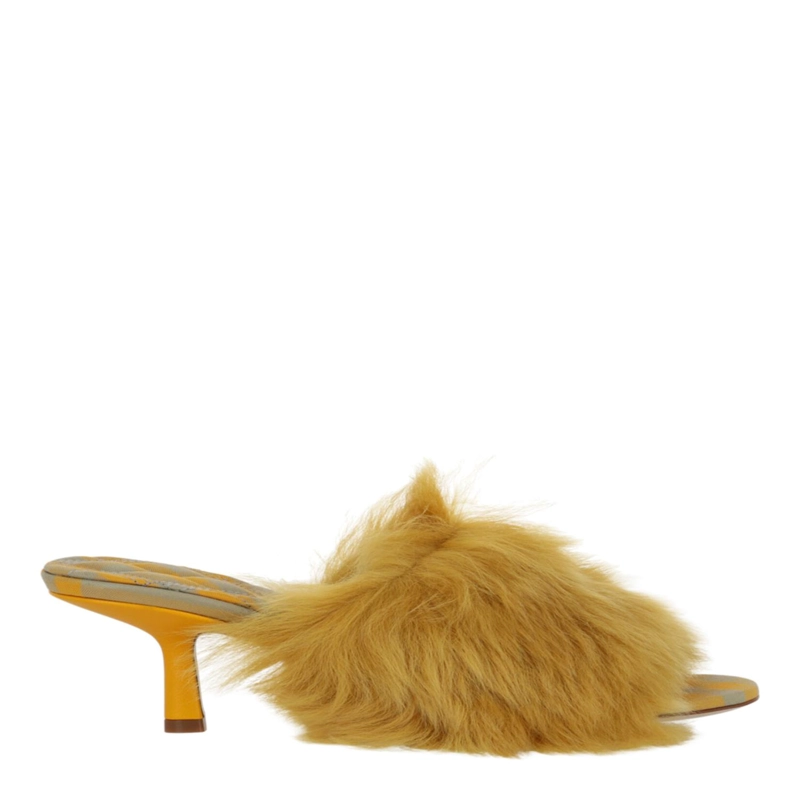 CALZADO BURBERRY JACKIE SHEARLING MULES PARA MUJER EN AMARILLO - 1