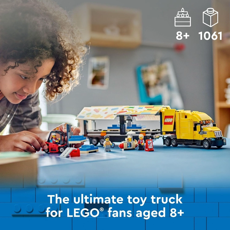 LEGO CAMION DE REPARTO AMARILLO DE LA CIUDAD, JUGUETE DE CONSTRUCCION SEMI CAMION PARA NIÑOS - 2