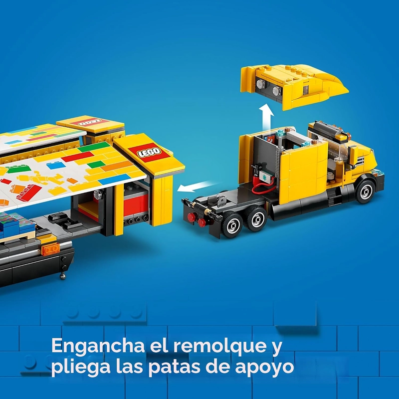 LEGO CAMION DE REPARTO AMARILLO DE LA CIUDAD, JUGUETE DE CONSTRUCCION SEMI CAMION PARA NIÑOS - 3