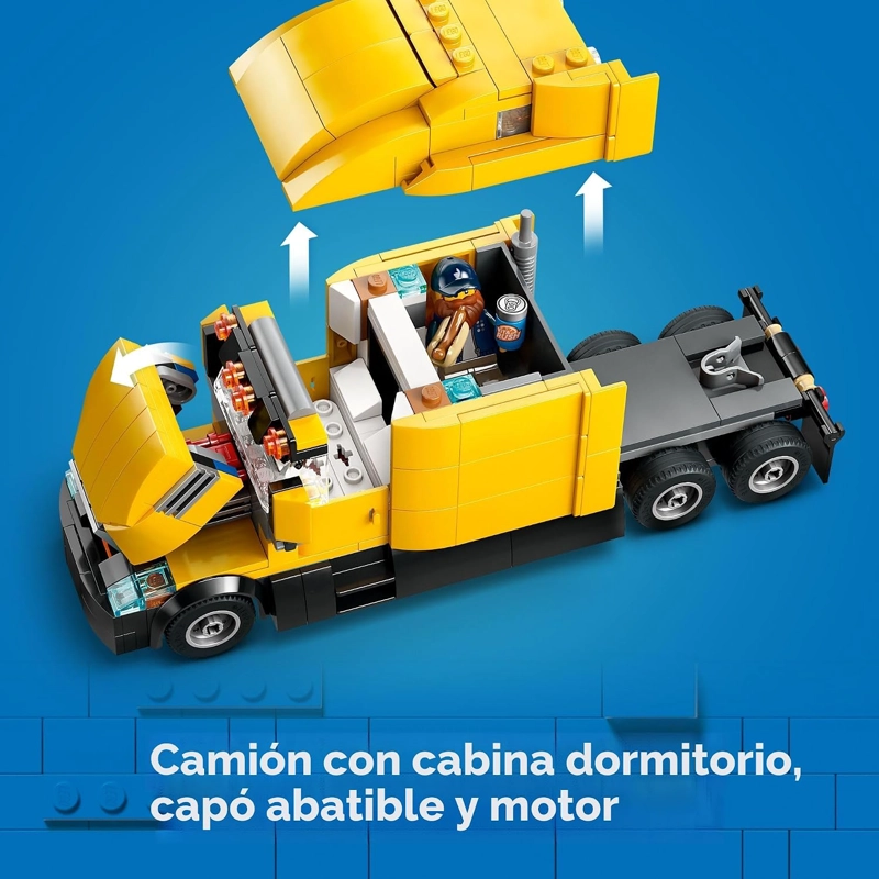 LEGO CAMION DE REPARTO AMARILLO DE LA CIUDAD, JUGUETE DE CONSTRUCCION SEMI CAMION PARA NIÑOS - 4