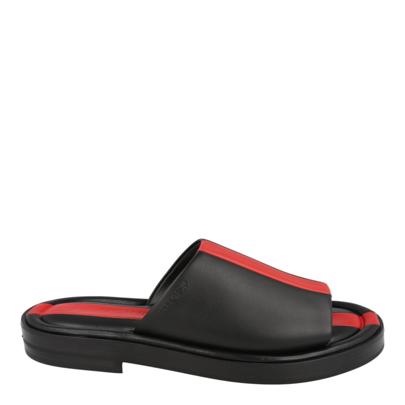 CALZADO FERRAGAMO FACUNDO LEATHER SLIDES PARA HOMBRE EN COLOR NEGRO - 1
