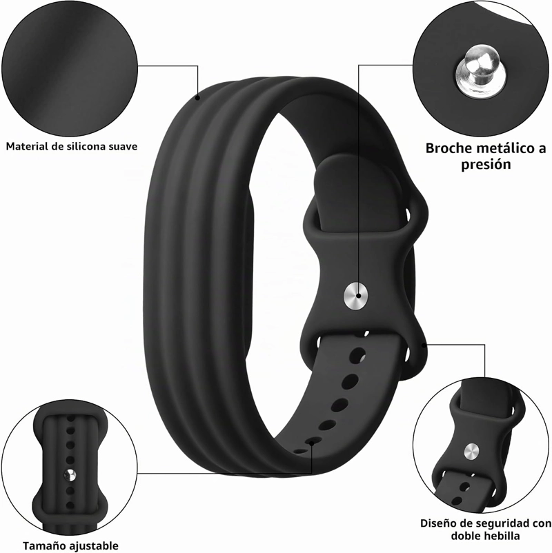CORREA COMPATIBLE CON GOOGLE FITBIT AIR BAND PARA MUJERES Y HOMBRES, CORREA DEPORTIVA DE SILICONA - 3