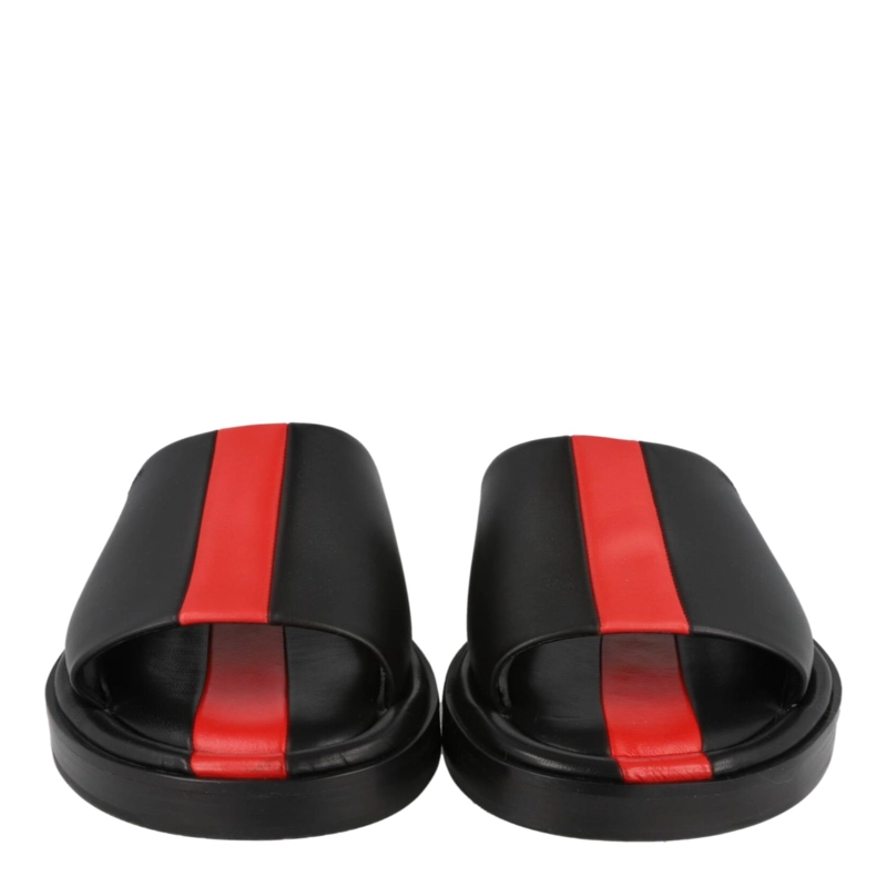 CALZADO FERRAGAMO FACUNDO LEATHER SLIDES PARA HOMBRE EN COLOR NEGRO - 5
