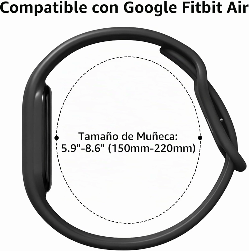 CORREA COMPATIBLE CON GOOGLE FITBIT AIR BAND PARA MUJERES Y HOMBRES, CORREA DEPORTIVA DE SILICONA - 5
