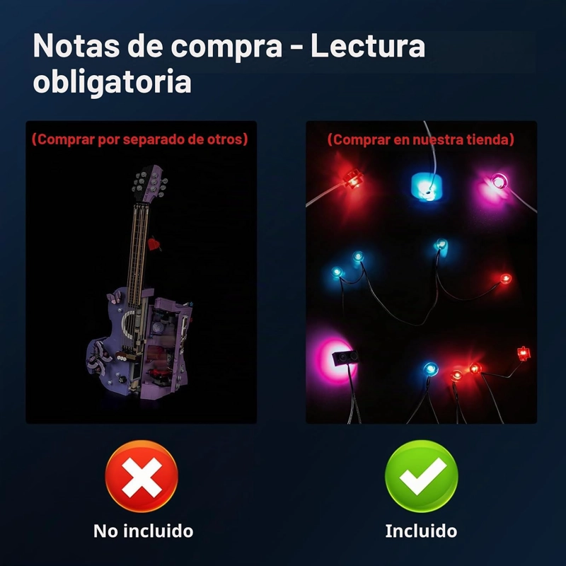 BRICKBLING LUZ COMPATIBLE CON LA GUITARRA DUAL DE LEGO OLIVIA RODRIGO - 5