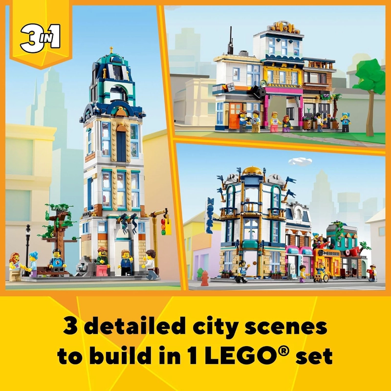 LEGO CREATOR MAIN STREET 31141 - JUEGO DE JUGUETES DE CONSTRUCCION, 3 EN 1, CUENTA CON UN EDIFICIO - 2