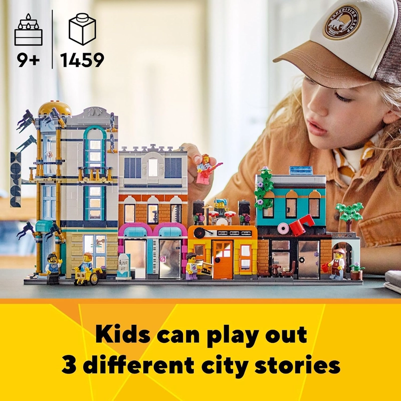 LEGO CREATOR MAIN STREET 31141 - JUEGO DE JUGUETES DE CONSTRUCCION, 3 EN 1, CUENTA CON UN EDIFICIO - 3
