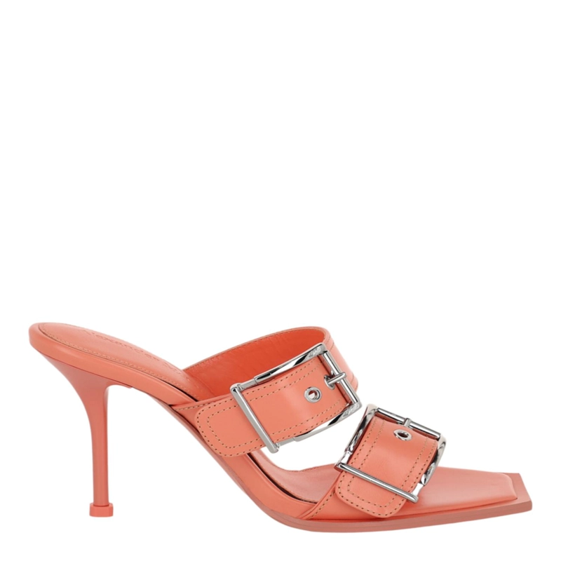 SANDALIAS ALEXANDER MCQUEEN CON TACON DE PIEL PARA MUJER EN COLOR ALBARICOQUE - 1