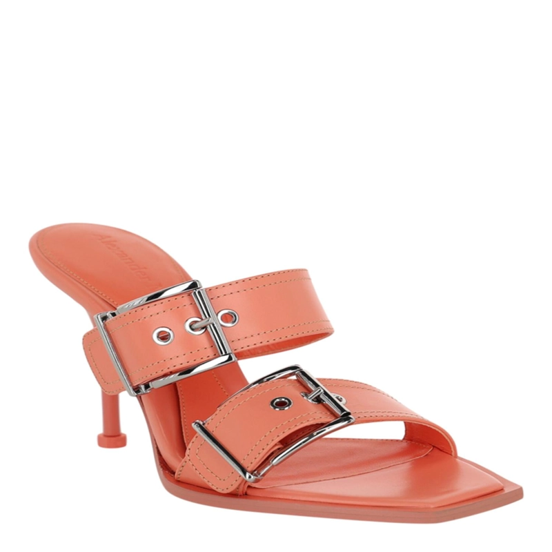 SANDALIAS ALEXANDER MCQUEEN CON TACON DE PIEL PARA MUJER EN COLOR ALBARICOQUE - 2