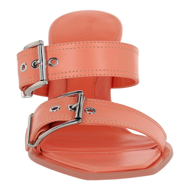 SANDALIAS ALEXANDER MCQUEEN CON TACON DE PIEL PARA MUJER EN COLOR ALBARICOQUE - 4