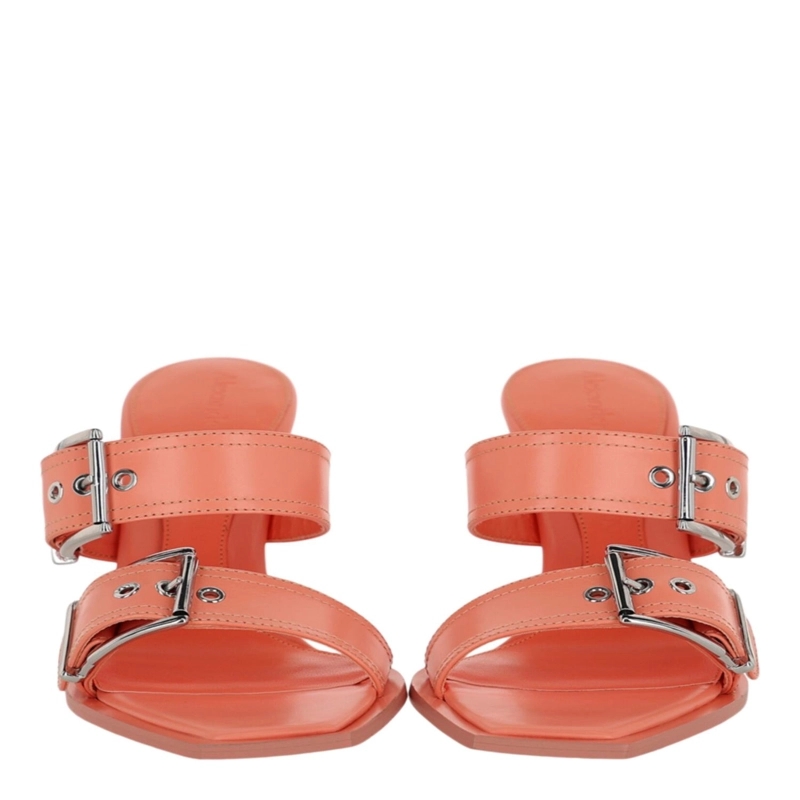 SANDALIAS ALEXANDER MCQUEEN CON TACON DE PIEL PARA MUJER EN COLOR ALBARICOQUE - 5