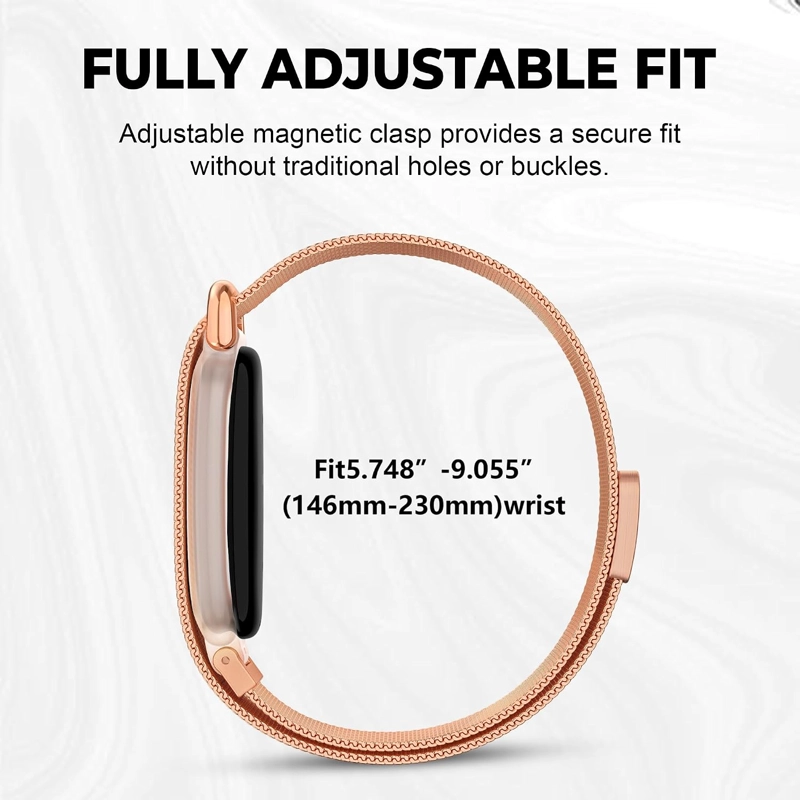 DADO BANDA MAGNE TICA DE MALLA METALICA COMPATIBLE CON GOOGLE FITBIT AIR, CORREA DE REPUESTO - 3