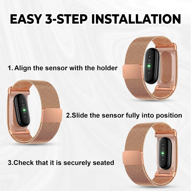 DADO BANDA MAGNE TICA DE MALLA METALICA COMPATIBLE CON GOOGLE FITBIT AIR, CORREA DE REPUESTO - 5