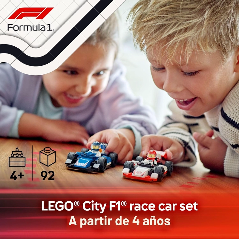 LEGO CITY F1 WILLIAMS RACING & HAAS F1 - JUGUETE DE CONSTRUCCION DE AUTOS PARA NIÑOS, NIÑOS - 2