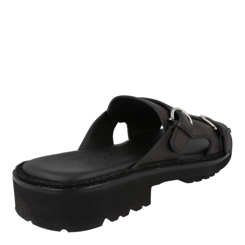 CALZADO FERRAGAMO GIRBY LEATHER SLIDES PARA HOMBRE EN COLOR NEGRO - 3