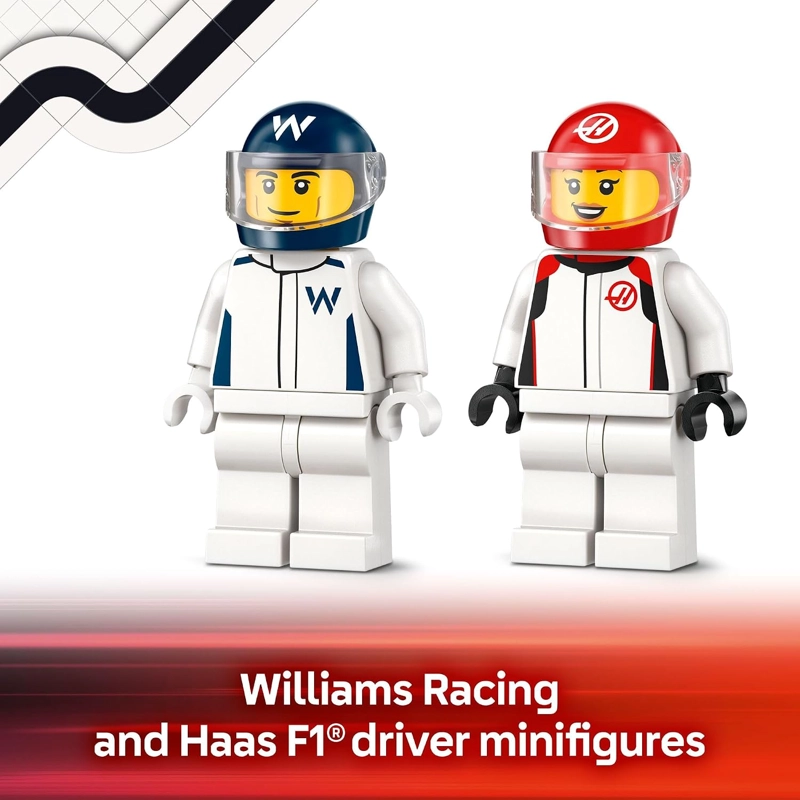 LEGO CITY F1 WILLIAMS RACING & HAAS F1 - JUGUETE DE CONSTRUCCION DE AUTOS PARA NIÑOS, NIÑOS - 6