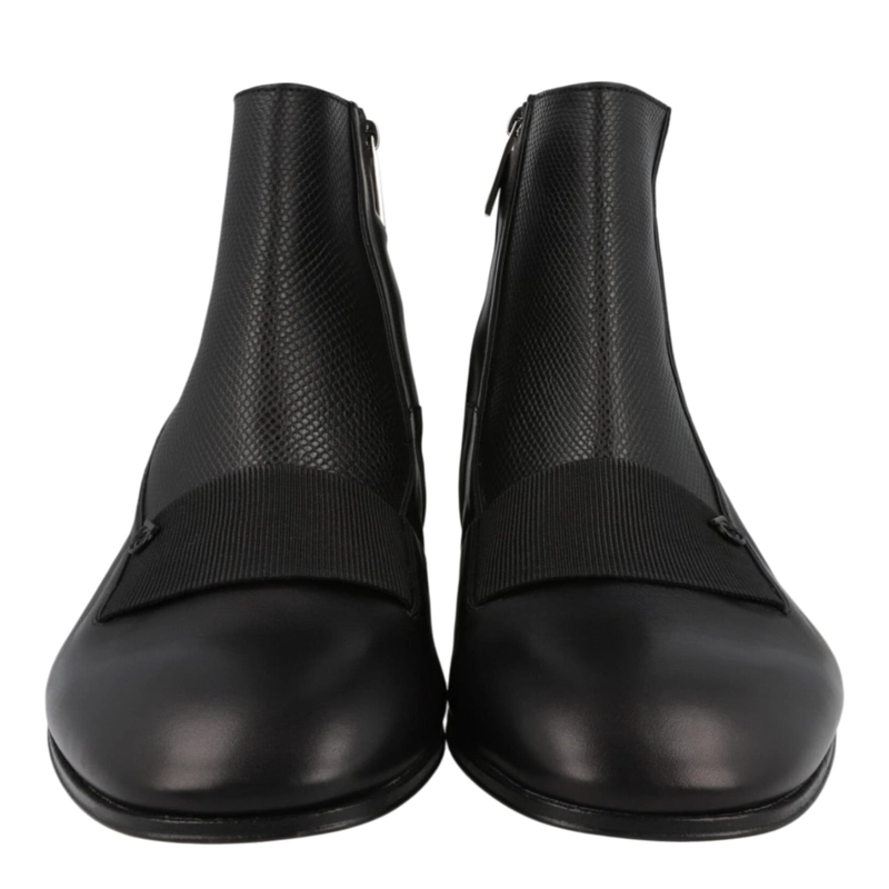 BOTAS FERRAGAMO GEMINIANO GANCINI CALZADO ANCHO PARA HOMBRE EN COLOR NEGRO - 5