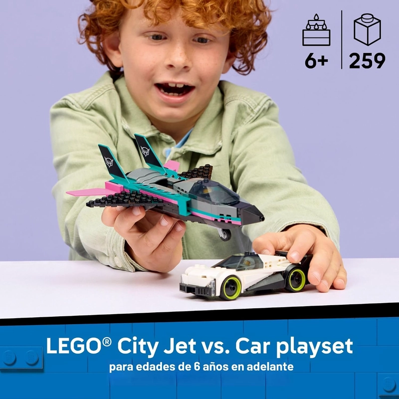 LEGO CITY JET VS. JUGUETES DE CONSTRUCCION DE AUTOMOVILES PARA NIÑOS, JUEGOS DE VEHICULOS - 2