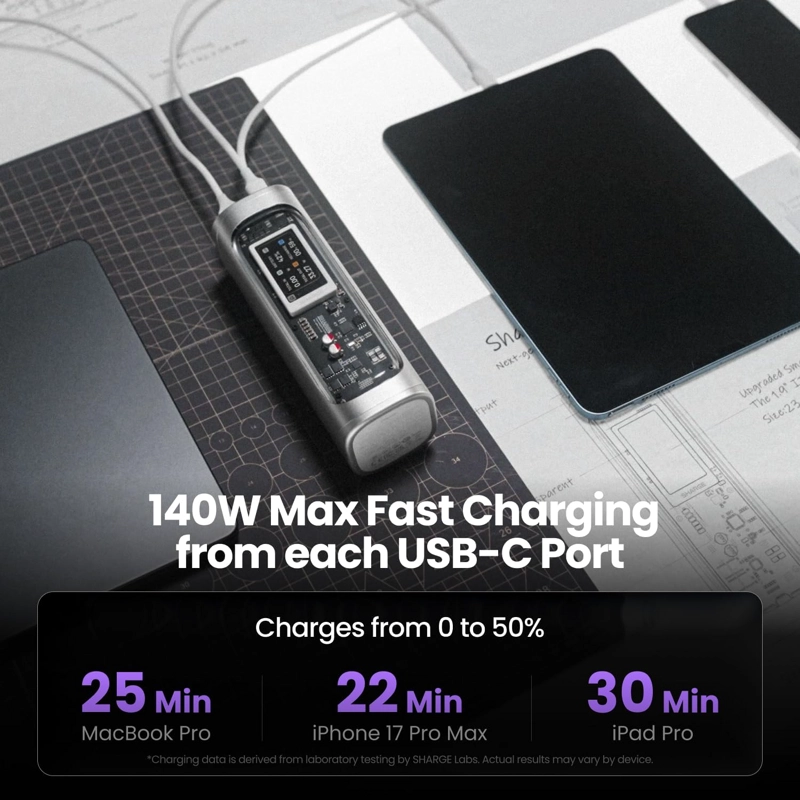 SHARGE EK - BANCO DE ENERGIA DE 300 W, CARGADOR PORTATIL PARA PORTATIL DE 24000 MAH CON SALIDA - 3